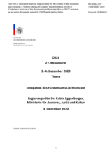 H.E. Ms. Katrin Eggenberger, Minister of Foreign Affairs, Justice and Culture