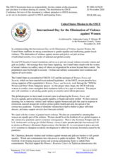 Statement by the Delegation of the United States of America on the International Day for the Elimination of Violence against Women