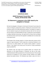 Statement by the German EU Presidency on the parliamentary elections in Georgia, held on 31 October and 21 November 2020