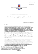 Statement by the Delegation of Norway on the parliamentary elections in Georgia, held on 31 October and 21 November 2020