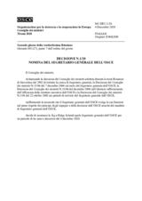 DECISION No.1, APPOINTMENT OF THE OSCE SECRETARY GENERAL