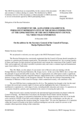 Statement by the Delegation of the Russian Federation in response to the address by the Secretary General of the Council of Europe, Ms. Marija Pejčinović Burić