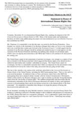 Statement by the Delegation of the United States of America on the Human Rights Day, observed on 10 December