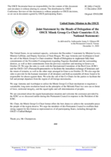 Statement by the Delegation of the United States of America on the Joint statement by the heads of delegations of the OSCE Minsk Group Co-Chair countries