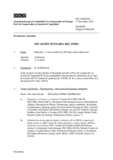 Diario de la 960ª Sesión plenaria del Foro de Cooperación en materia de Seguridad 