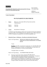 Journal der 959. Plenarsitzung des Forums