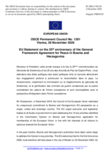 Statement by the German EU Presidency on the 25th Anniversary of the General Framework Agreement for Peace in Bosnia and Herzegovina