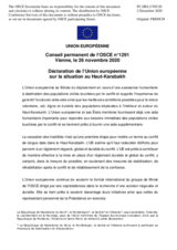 Déclaration de l’Union européenne sur la situation au Haut-Karabakh