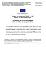 Déclaration de l’Union européenne sur la médiation du groupe de Minsk