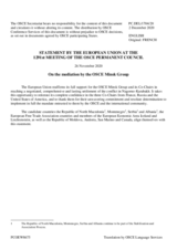 Statement by the German EU Presidency on the mediation by the OSCE Minsk Group