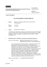 Journal der 953. Plenarsitzung des Forums