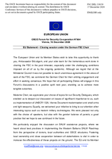 Statement by the German EU Presidency in response to the closing remarks by H.E. Ambassador Gesa Bräutigam, Chairperson of the Forum for Security Co-operation 