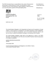 Information Exchange by the Delegation of the United Kingdom on Conventional Arms Transfer Information Exchange by the Delegation of the United Kingdom on Conventional Arms Transfer