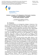 Statement by the Delegation of Ukraine in response to the presentations by the Chairpersons of the Security Committee; the Economic and Environmental Committee; and the Human Dimension Committee