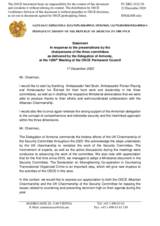 Statement by the Delegation of Armenia in response to the presentations by the Chairpersons of the Security Committee; the Economic and Environmental Committee; and the Human Dimension Committee