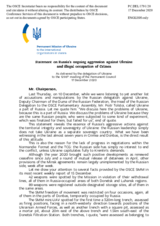 Statement by the Delegation of Ukraine on Russia’s ongoing aggression against Ukraine and illegal occupation of Crimea