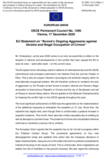 Statement by the German EU Presidency on Russia’s ongoing aggression against Ukraine and illegal occupation of Crimea