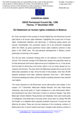 Statement by the German EU Presidency on human rights violations in Belarus