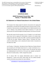 Statement by the German EU Presidency on federal executions in the United States of America