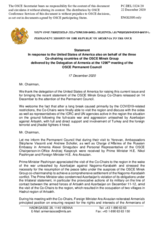 Statement by the Delegation of Armenia in response to the statement of the OSCE Minsk Group Co-Chairs