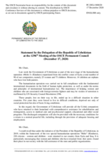Statement by the Delegation of Uzbekistan on the repatriation of Uzbek nationals from conflict zones within the framework of the humanitarian operation "Mekhr-3" (Kindness-3)