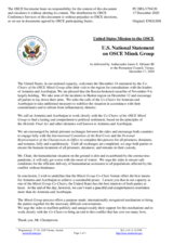 Statement by the Delegation of the United States of America on the statement of the OSCE Minsk Group Co-Chairs