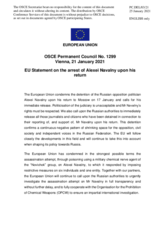 Statement by the Portuguese EU Presidency on the detention of opposition politician Mr. A. Navalny in the Russian Federation