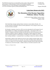 Statement by the Delegation of the United States of America on the detention of opposition politician Mr. A. Navalny in the Russian Federation
