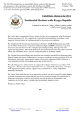 Statement by the Delegation of the United States of America on the presidential election and referendum in Kyrgyzstan, held on 10 January 2021
