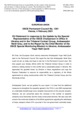 Statement by the Portuguese EU Presidency in response to the report by Ambassador Yaşar Halit Çevik and to the update by Ambassador Heidi Grau