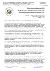 Statement by the Delegation of the United States of America in response to the address by the Chair of the International Holocaust Remembrance Alliance on the occasion of the commemoration of International Holocaust Remembrance Day