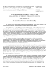 Statement by the Portuguese EU Presidency in response to the address by the Chair of the International Holocaust Remembrance Alliance on the occasion of the commemoration of International Holocaust Remembrance Day