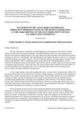 Statement by the Delegation of the Russian Federation on the situation in Ukraine and the need to implement the Minsk agreements