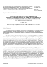 Statement by the Delegation of the Russian Federation on censorship of digital information in the United States of America