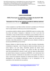 Déclaration de l’Ue sur les systèmes portatifs de défense aérienne (MANPADS)