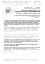 Statement by the Delegation of the United States of America on the extension of the illegal detention of Zaza Gakheladze by the Russian occupation regime in the Tskhinvali Regions/South Ossetia, Georgia