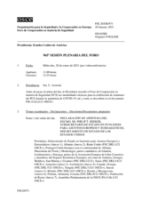 Diario de la 965ª Sesión plenaria del Foro de Cooperación en materia de Seguridad 