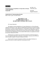 Decision No. 1/20 - APPOINTMENT OF THE OSCE SECRETARY GENERAL