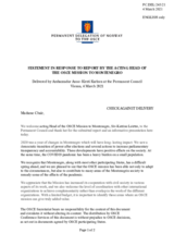 Statement by the Delegation of Norway in response to the report by the Acting Head of the OSCE Mission to Montenegro, Ms. Siv-Katrine Leirtroe