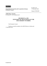 Permanent Council Decision No. 1392