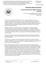 Statement by the Delegation of the United States of America on deteriorating human rights situation in Russia