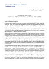 Speech by Judge Erkki Kourula, Vice-President of the Court of Conciliation and Arbitration within the OSCE, at the 60th Meeting of CAHDI