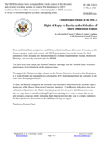 Statement by the Delegation of the United States of America in response to the statement by the Delegation of the Russian Federation on events in the human dimension in 2021