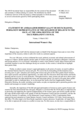 Statement by the Delegation of Belgium on the International Women’s Day