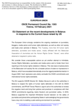 Statement by the Portuguese EU Presidency on continuing human rights concerns in Belarus