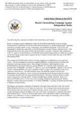 Statement by the Delegation of the United States of America, also on behalf of Canada, on Russian Federation’s intensifying campaign against independent media