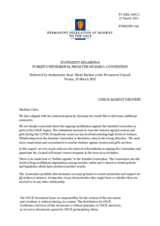 Statement by the Delegation of Norway on Turkey’s withdrawal from the Council of Europe Convention on Preventing and Combating Violence against Women and Domestic Violence (Istanbul Convention)