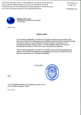 Response by the Delegation of Finland to the Questionnaire on the Code of Conduct on Politico-Military Aspects of Security