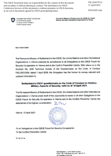 Response by the Delegation of Switzerland to the Questionnaire on the Code of Conduct on Politico-Military Aspects of Security