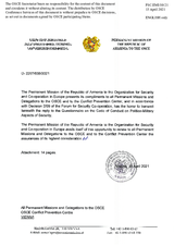 Response by the Delegation of Armenia to the Questionnaire on the Code of Conduct on Politico-Military Aspects of Security